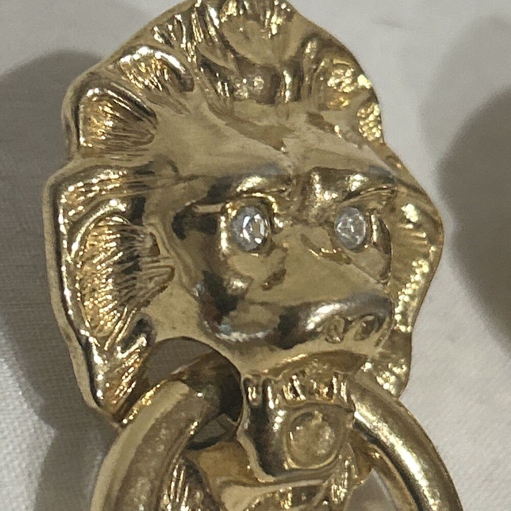Vintage K.J.L. (Kenneth Jay Lane) for Avon Lion Earrings - Picture 6 of 11